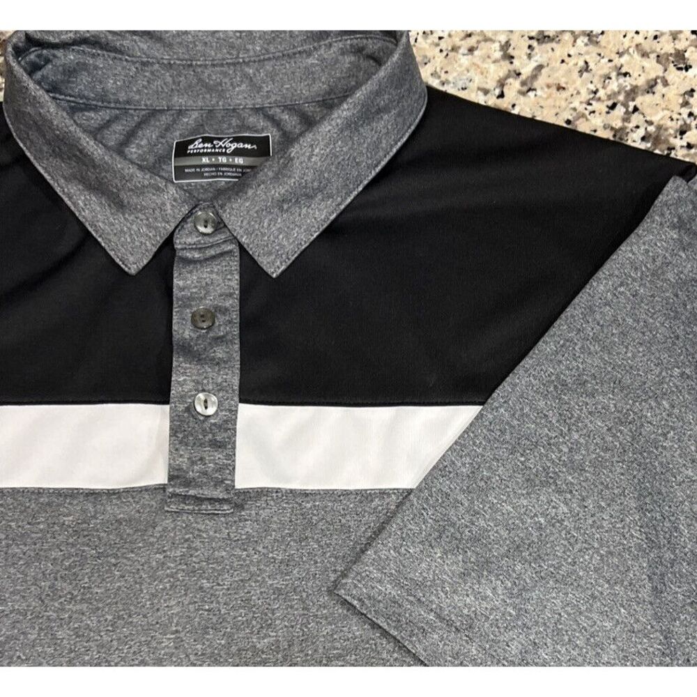 Ben Hogan Performance Mens Gray Polo Shirt Size Fits Large